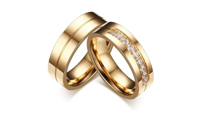 Rings sparklingselections Couple Promise Band Stainless Steel Wedding Rings for Men Women Rings sparklingselections Couple Promise Band Stainless Steel Wedding Rings for Men Women