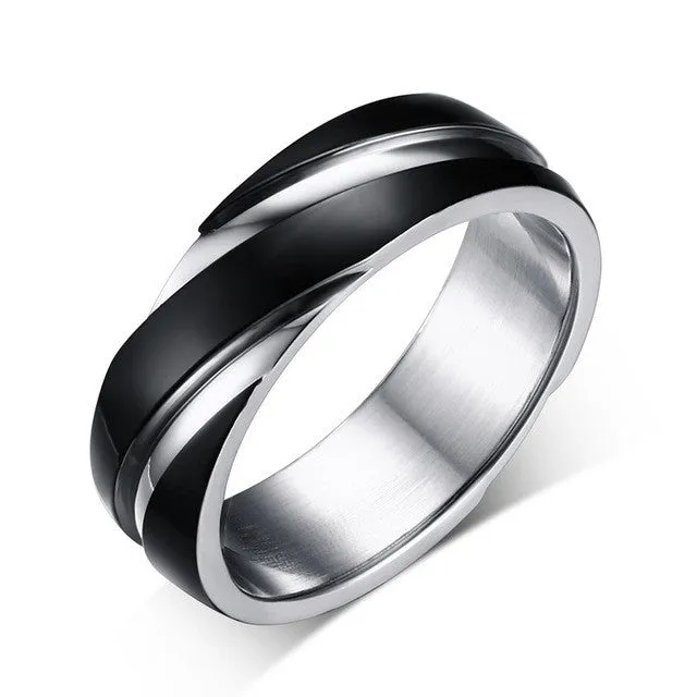 Rings sparklingselections New Stainless Steel Round Black Silver Color Rings Fashion Stylish Wedding Ring Jewelry for Men Women 6789 Rings sparklingselections New Stainless Steel Round Black Silver Color Rings Fashion Stylish Wedding Ring Jewelry for Men Women 6789