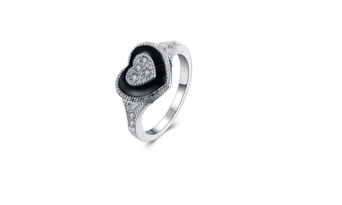 Rings sparklingselections Shiny Heart Shaped Crystal Point Ring78