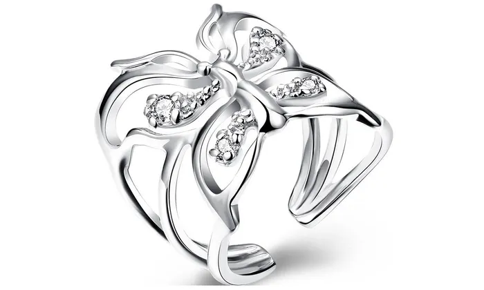 Rings sparklingselections Silver Butterfly Finger Ring