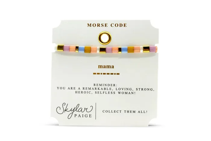 Skylar Paige Bracelets Mama Morse Code Tila Pink Blue I Love You Bracelet