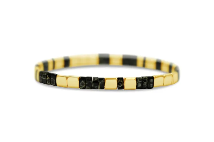Skylar Paige Self Love Tila Optimistic Onyx Morse Code Bracelet Bracelets