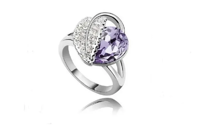 Sparkling Selection Rings Fashion Women Silver Plated Jewelry Crystal RingSize 7