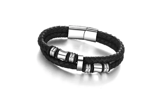 sparklingselections Bracelets Men Bracelet Genuine Leather Bracelets