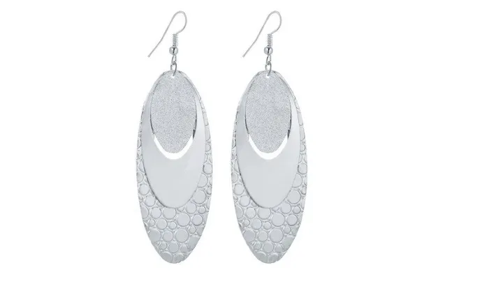 sparklingselections Earrings Round In Round Double Shape Dangle Long Women Earrings sparklingselections Earrings Round In Round Double Shape Dangle Long Women Earrings
