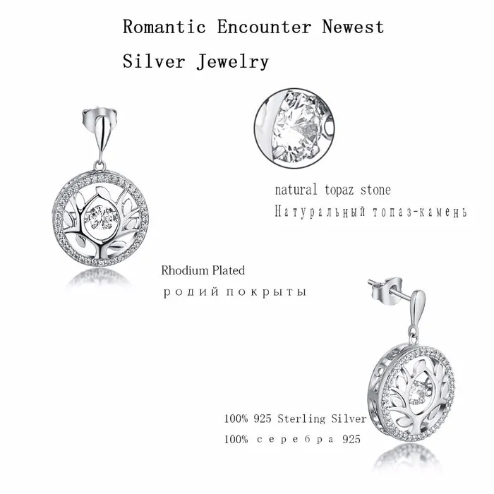 sparklingselections Earrings Sterling Silver Round Tree Shape Beautiful Earrings sparklingselections Earrings Sterling Silver Round Tree Shape Beautiful Earrings