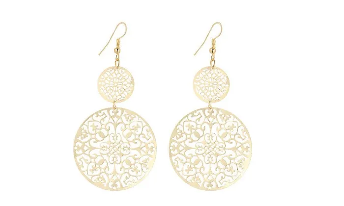 sparklingselections Earrings Women Hollow Shape Classic Pattern Dangle Long Earrings sparklingselections Earrings Women Hollow Shape Classic Pattern Dangle Long Earrings