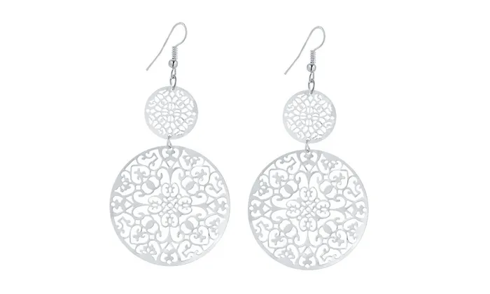 sparklingselections Earrings Women Hollow Shape Classic Pattern Dangle Long Earrings sparklingselections Earrings Women Hollow Shape Classic Pattern Dangle Long Earrings