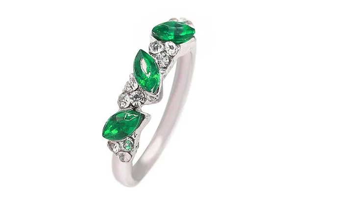 sparklingselections Fashion Grace Emerald Rhinestone Finger Ring Rings