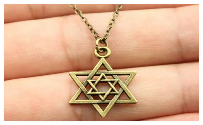 sparklingselections Necklaces Antique Bronze Plated Star of David Pendant Necklace sparklingselections Necklaces Antique Bronze Plated Star of David Pendant Necklace