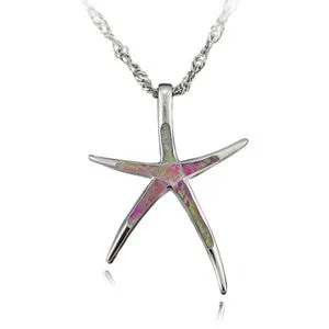 sparklingselections Necklaces Cute Fire Opal Star Pendant Necklace for Women