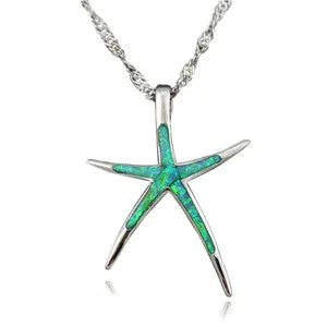 sparklingselections Necklaces Cute Fire Opal Star Pendant Necklace for Women