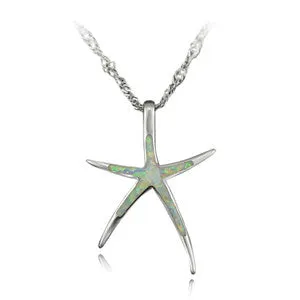 sparklingselections Necklaces Cute Fire Opal Star Pendant Necklace for Women