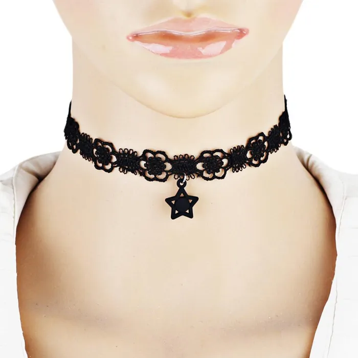 sparklingselections Necklaces Fashion Personality Hollow Black Lace Necklace sparklingselections Necklaces Fashion Personality Hollow Black Lace Necklace