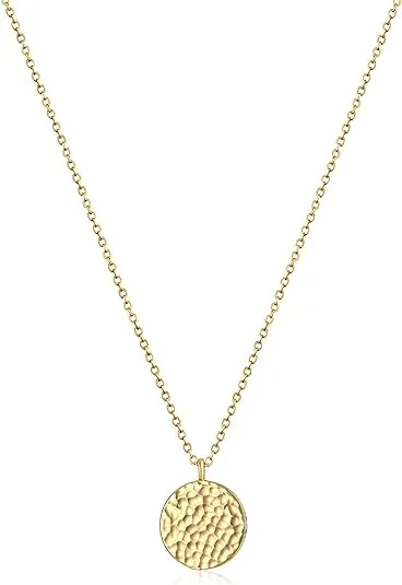 sparklingselections Necklaces Gold Color Round Circle Pendant Necklace For Women