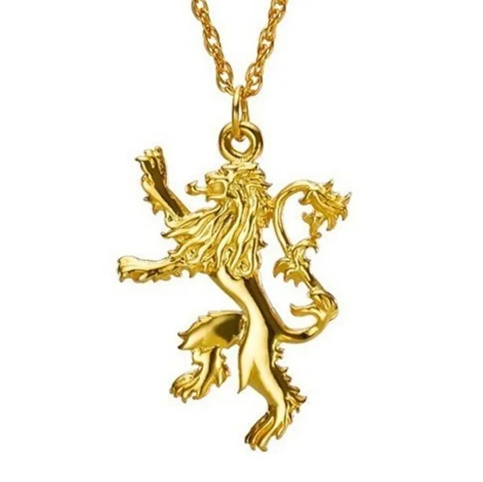 sparklingselections Necklaces Gold Lion Badge Pendant Necklace