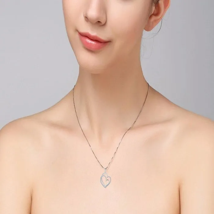 sparklingselections Necklaces Heart Bridal Chain Necklace For Women