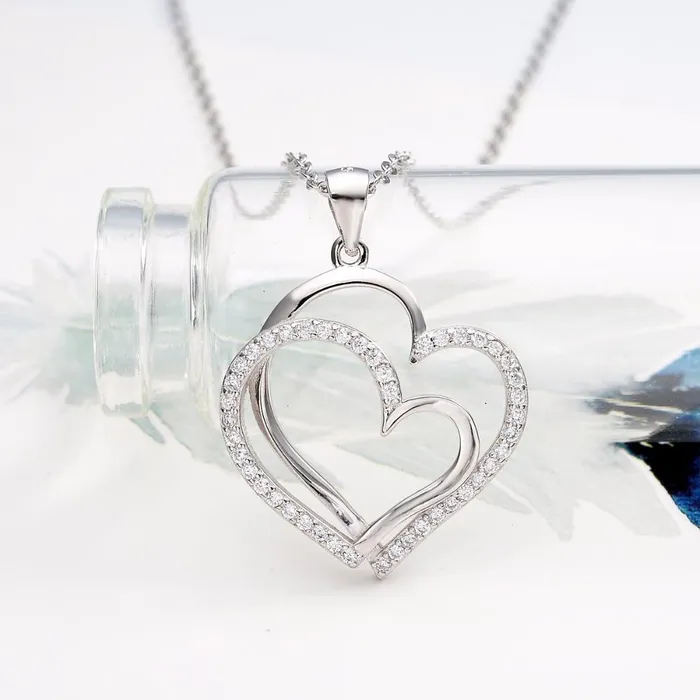 sparklingselections Necklaces Heart Bridal Chain Necklace For Women