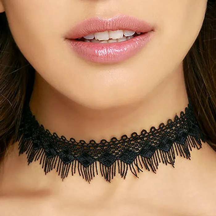 sparklingselections Necklaces Hollow Out Black Choker Necklace For Women