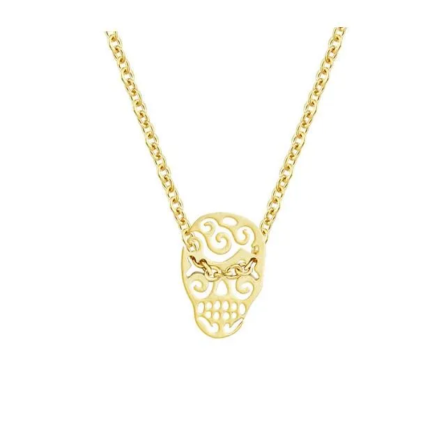 sparklingselections Necklaces Stainless Steel Punk Skeleton Mexican Pendant Necklace Women Halloween Gift sparklingselections Necklaces Stainless Steel Punk Skeleton Mexican Pendant Necklace Women Halloween Gift