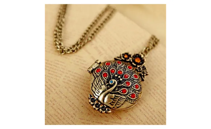 sparklingselections Necklaces Sunshine Fashion Vintage Openable Peacock Pendant Necklaces For Women sparklingselections Necklaces Sunshine Fashion Vintage Openable Peacock Pendant Necklaces For Women