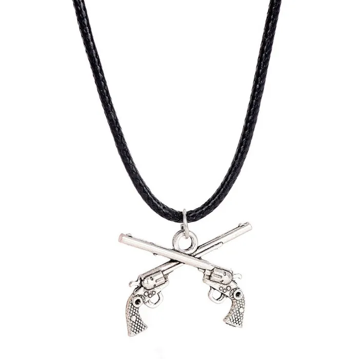 sparklingselections Necklaces Trendy Male Double Guns Statement Necklace For Men sparklingselections Necklaces Trendy Male Double Guns Statement Necklace For Men