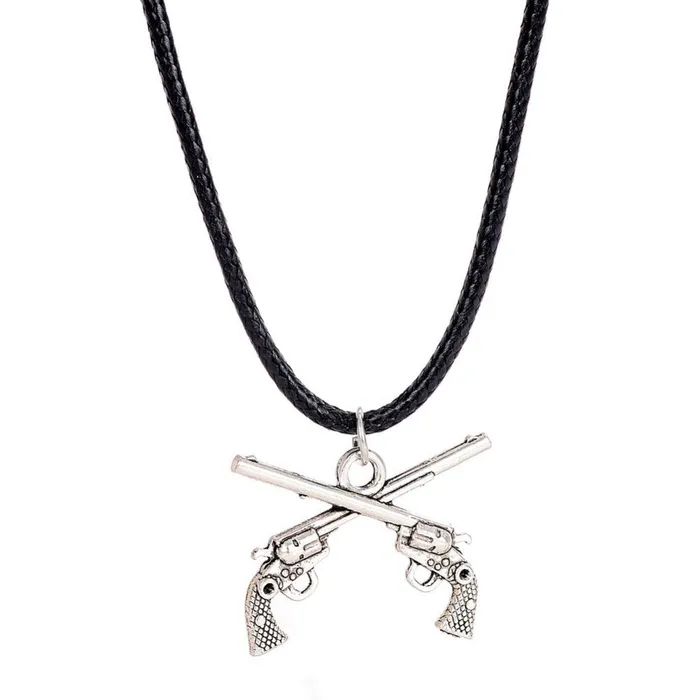 sparklingselections Necklaces Trendy Male Double Guns Statement Necklace For Men