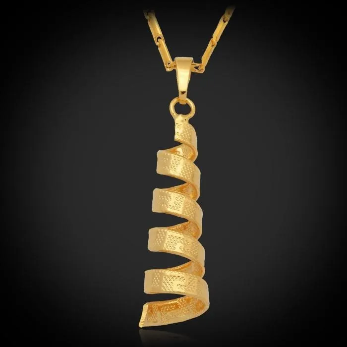 sparklingselections Necklaces Unique Spiral Shaped Pendant Necklace Earrings Jewelry Set For Women sparklingselections Necklaces Unique Spiral Shaped Pendant Necklace Earrings Jewelry Set For Women