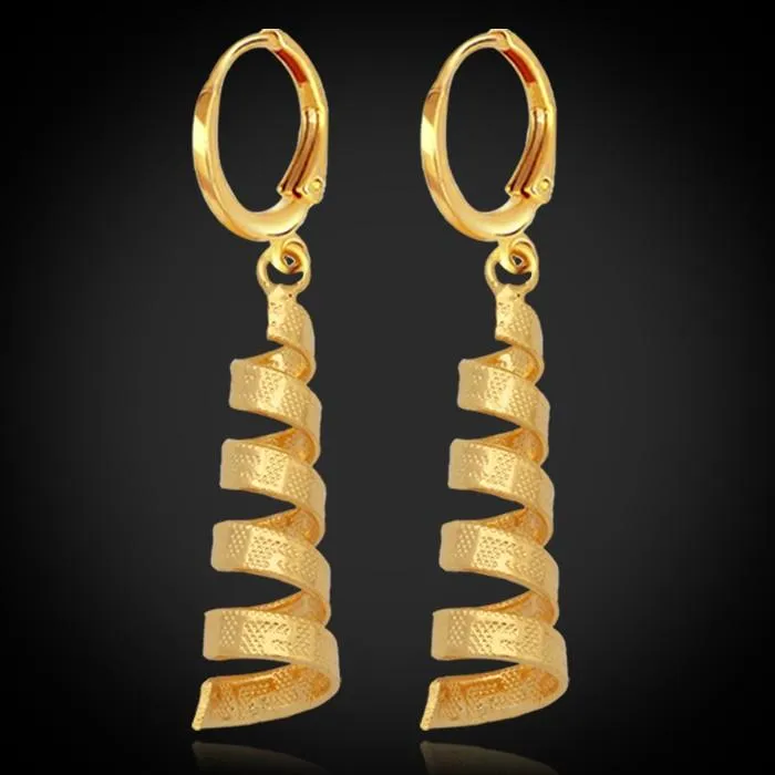 sparklingselections Necklaces Unique Spiral Shaped Pendant Necklace Earrings Jewelry Set For Women