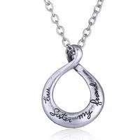 sparklingselections Necklaces Vintage Silver My Sister My Friend Engraved Handstamped Twist Circle Pendant Necklace sparklingselections Necklaces Vintage Silver My Sister My Friend Engraved Handstamped Twist Circle Pendant Necklace