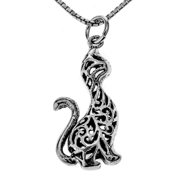 sparklingselections Necklaces Women Silver Cat Necklace Pendant Chain For Halloween Party sparklingselections Necklaces Women Silver Cat Necklace Pendant Chain For Halloween Party