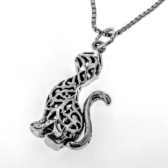 sparklingselections Necklaces Women Silver Cat Necklace Pendant Chain For Halloween Party