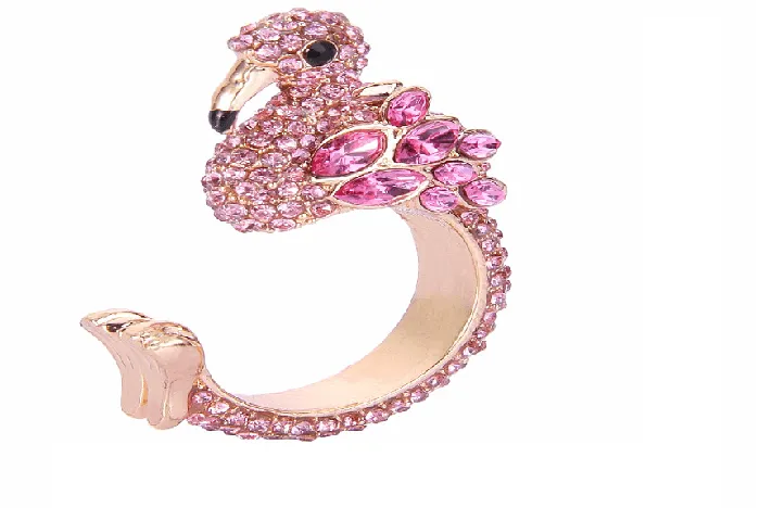 sparklingselections Rings Crystal Rhinestone Open Ring Gold Tone For Party