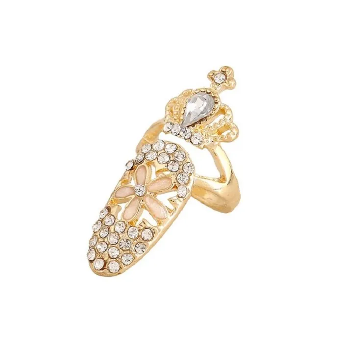 sparklingselections Rings New Fashion Flower Crystal Charm Crown Ring