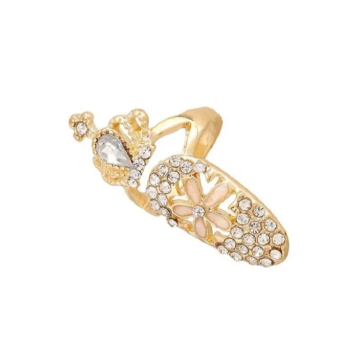 sparklingselections Rings New Fashion Flower Crystal Charm Crown Ring