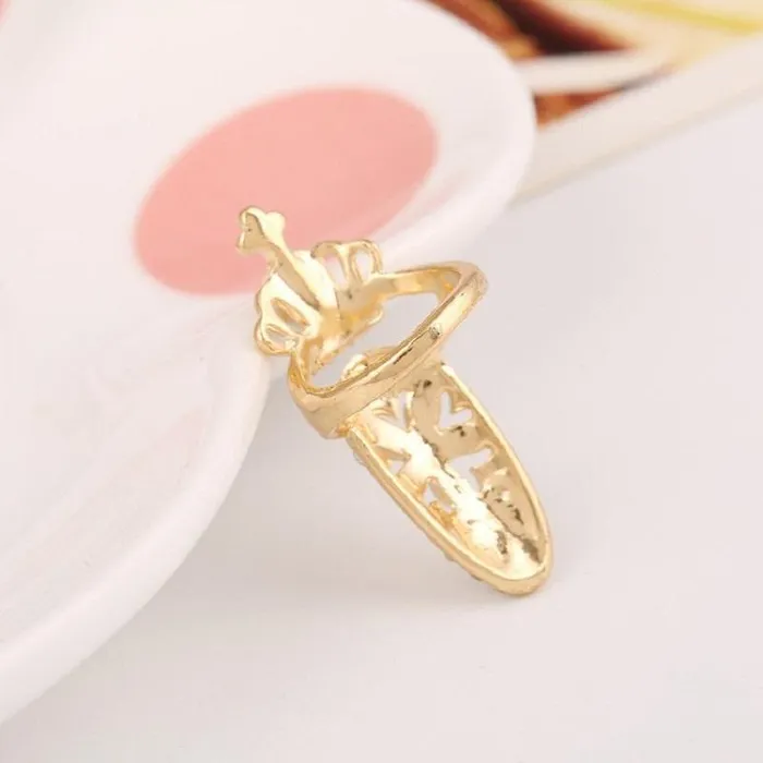 sparklingselections Rings New Fashion Flower Crystal Charm Crown Ring