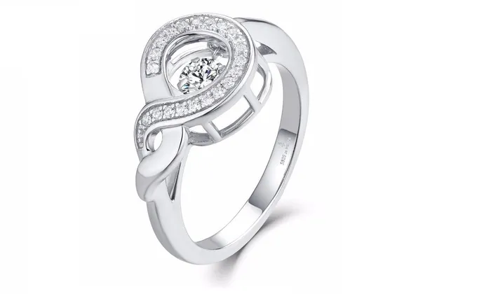 sparklingselections Rings Women Sterling Silver Crystal Beautiful Rings