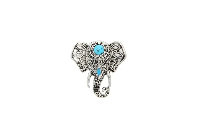 sparklingselections Womens Blue Stone Elephant Finger Ring Rings