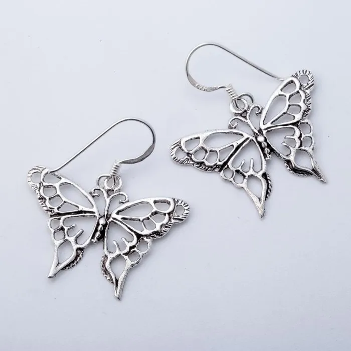 Sterling Silver Butterfly Dangle Drop Earrings For Women sparklingselections Earrings Sterling Silver Butterfly Dangle Drop Earrings For Women sparklingselections Earrings