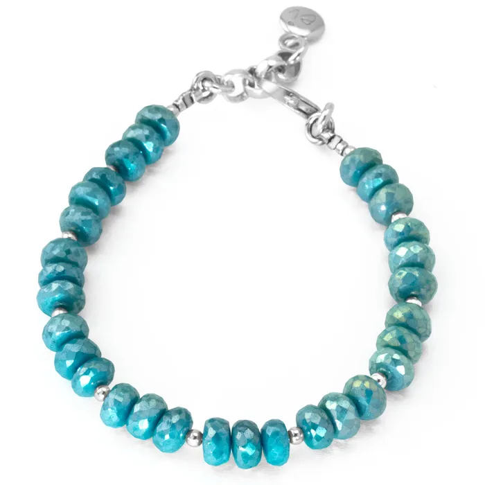 The Goddess Collection Small Teal Coated Quartz Bracelet Elisa Ilana Bracelets The Goddess Collection Small Teal Coated Quartz Bracelet Elisa Ilana Bracelets
