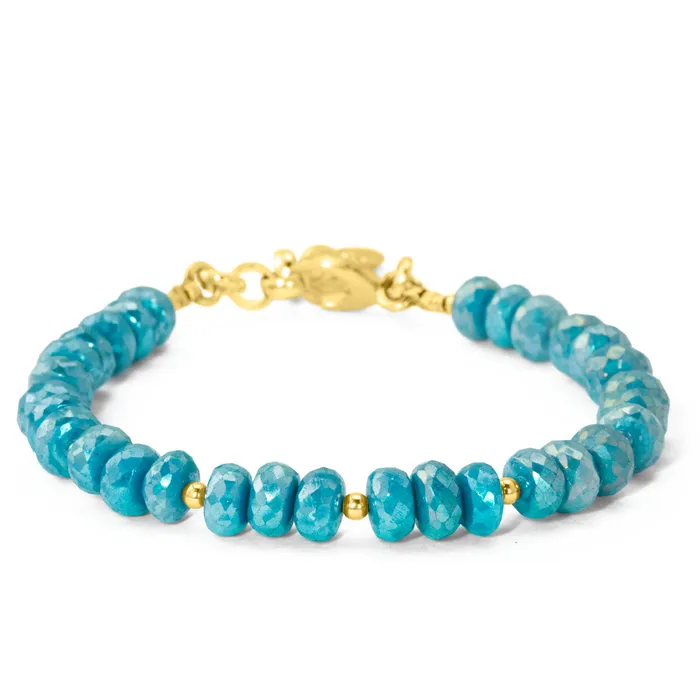 The Goddess Collection Small Teal Coated Quartz Bracelet Elisa Ilana Bracelets The Goddess Collection Small Teal Coated Quartz Bracelet Elisa Ilana Bracelets