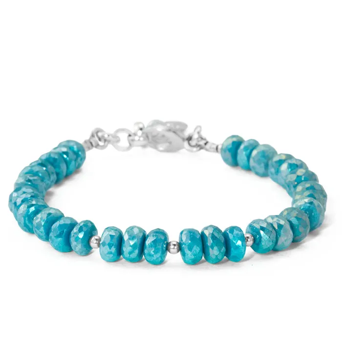 The Goddess Collection Small Teal Coated Quartz Bracelet Elisa Ilana Bracelets The Goddess Collection Small Teal Coated Quartz Bracelet Elisa Ilana Bracelets