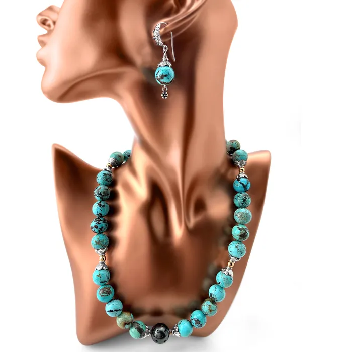 Turquoise Fine Silver Dangle Earrings Elisa Ilana Earrings