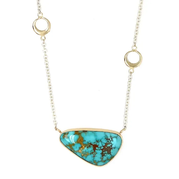 Turquoise Triangle necklace in 14k gold and sterling silver Emily Amey Jewelry Necklaces
